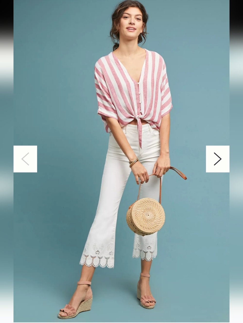 NWT Anthropologie Pilcro High-Rise Cropped Flare White Jeans - Size 29